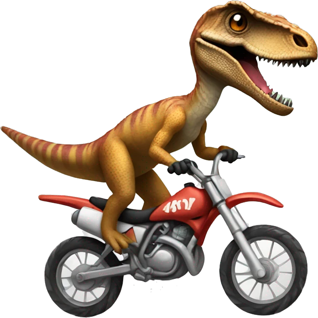 velociraptor riding dirt bike emoji