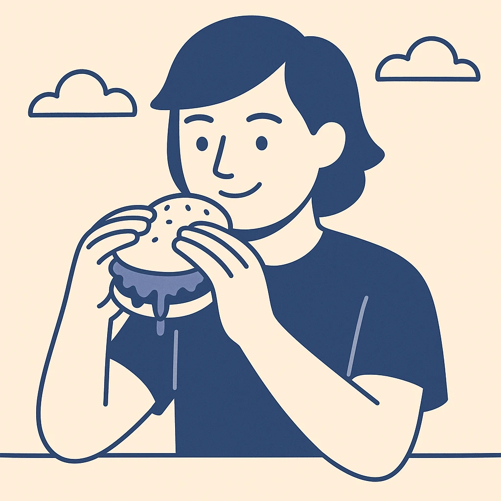 person eating sloppy joe emoji