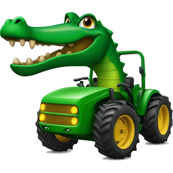 an alligator on a tractor emoji