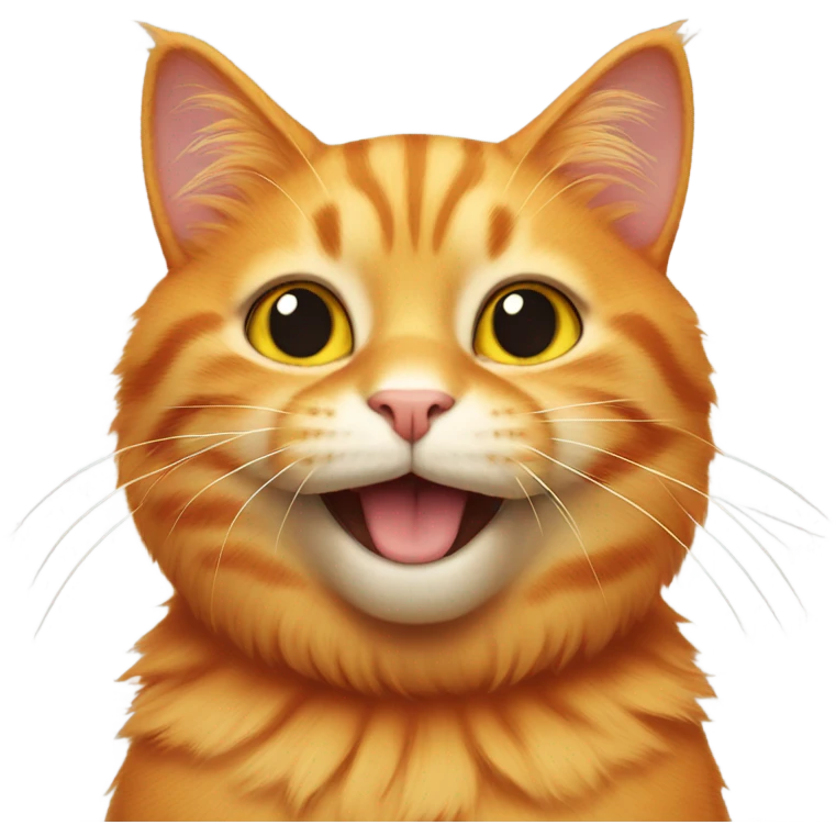 Realistic Happy Orange cat emoji