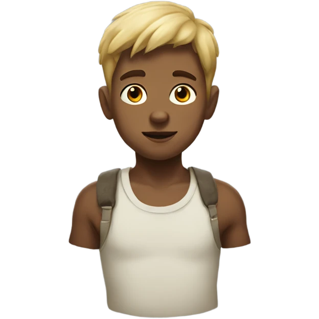 single boy portrait stone boy emoji