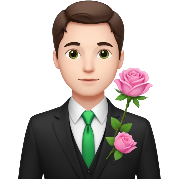 white man with colorful flower in his suit pocket emoji