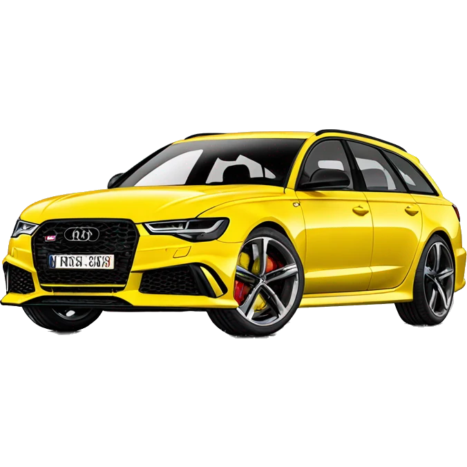yellow Audi rs 6 avant emoji