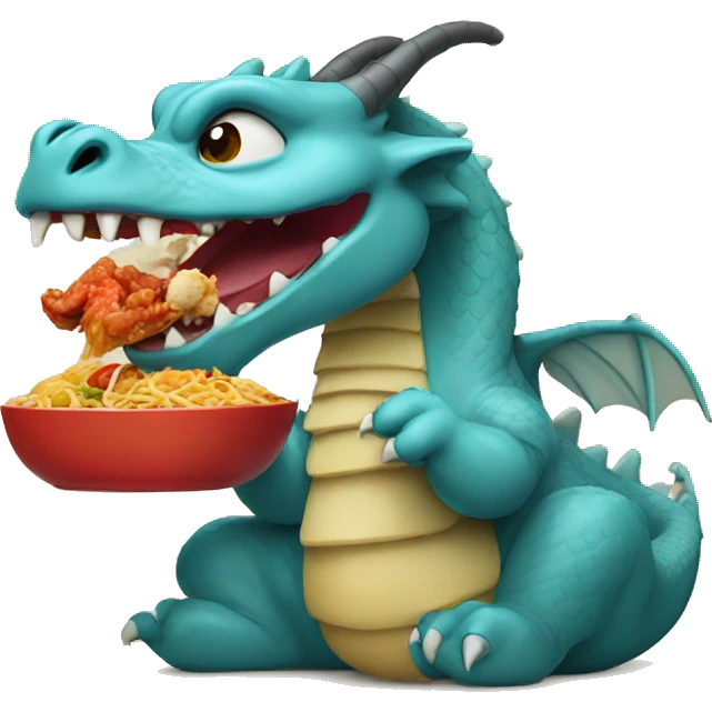 dragon eating chinese food emoji