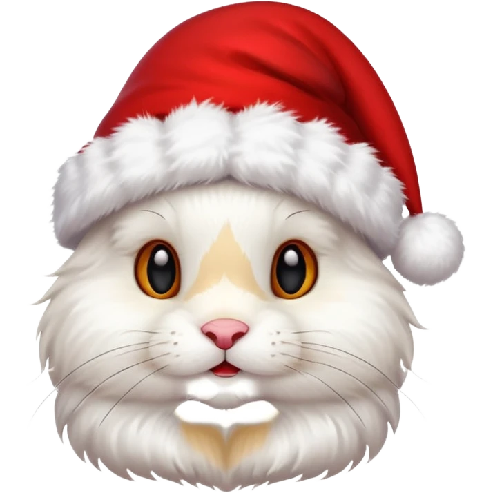 white rabbit in christmas hat emoji