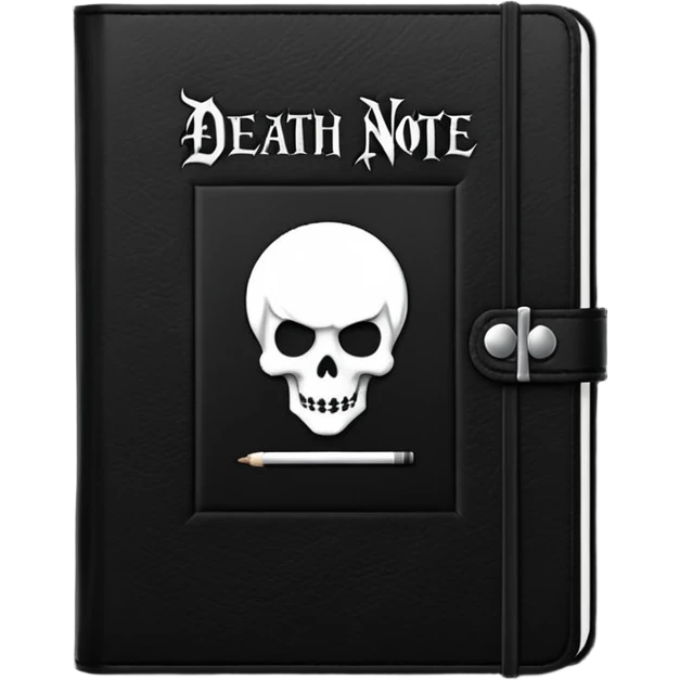 A black notebook named "Death Note" emoji