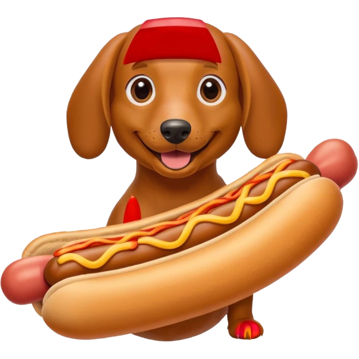 weiner dog with hotdog as the body emoji