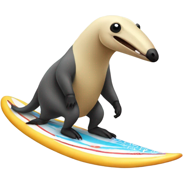 Surfing anteater emoji