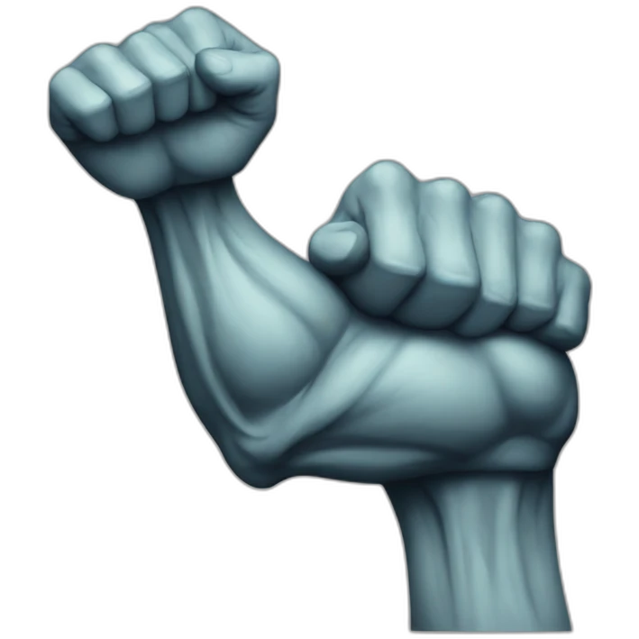 Arm flexing with letter alpha tattoo emoji