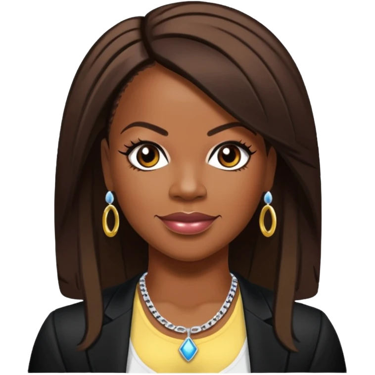 Kandi Burruss with dark brown hair emoji