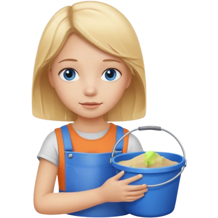 kid girl with sand bucket emoji