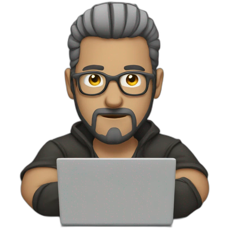 neckbeard using a pc emoji