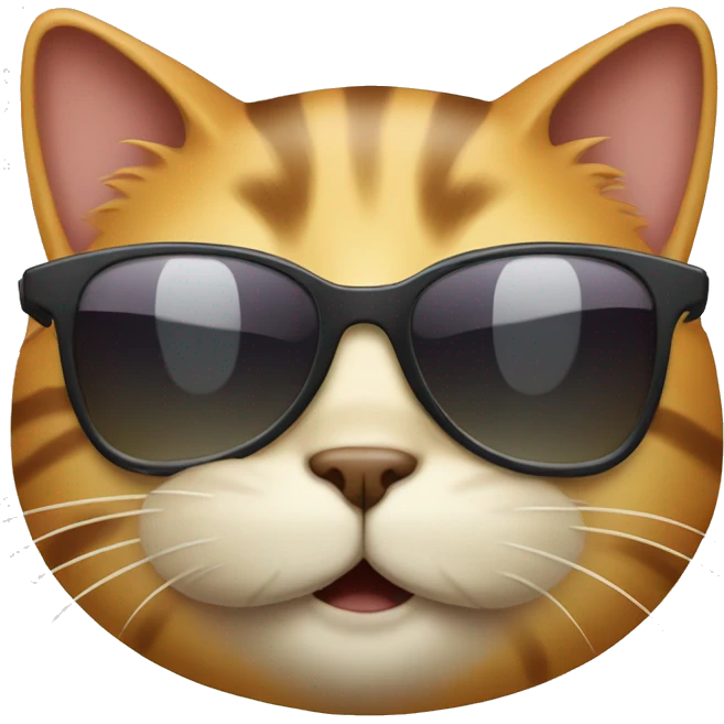Very happy cat with sunglasses  emoji