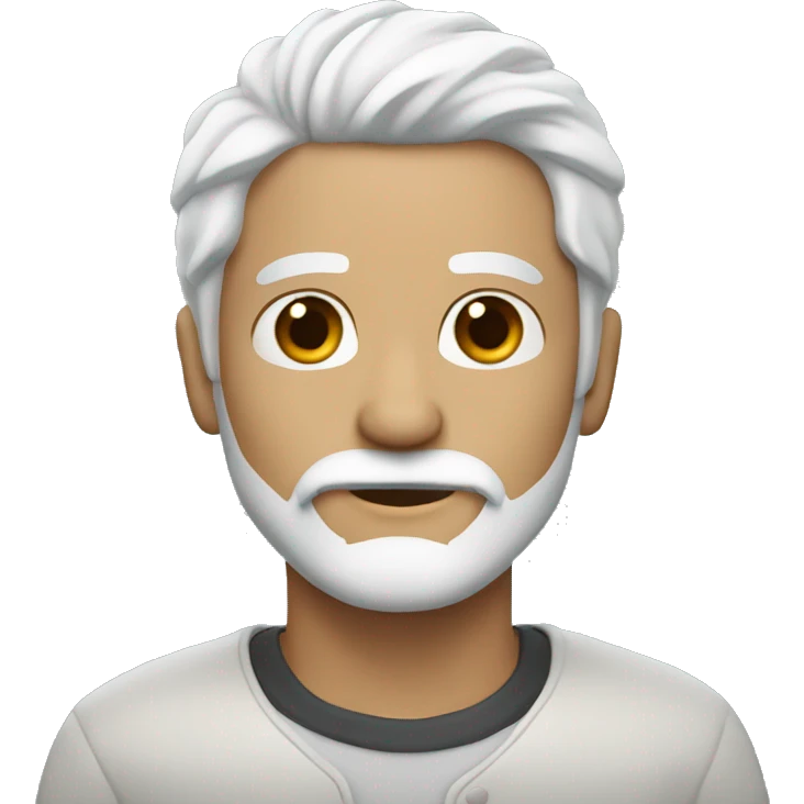 guy-with-white-hair and white beard with hazel eyes emoji
