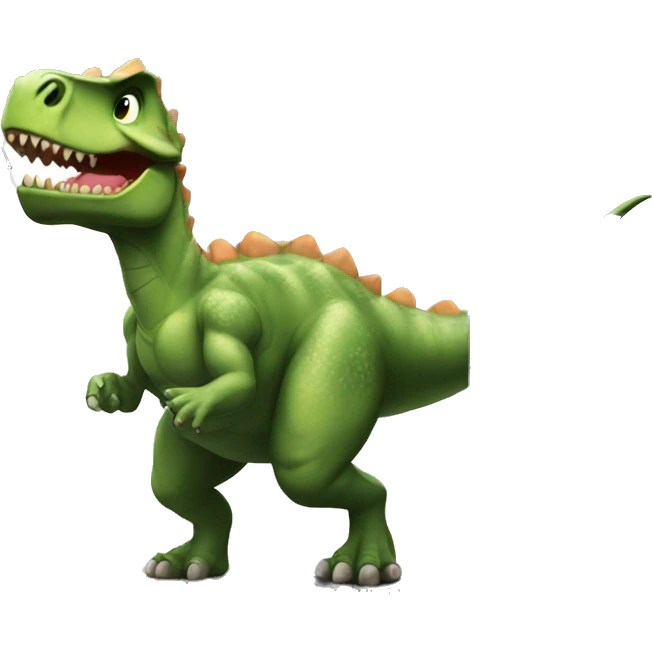 strong dino at gym emoji