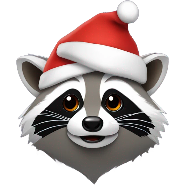 Raccoon with Santa hat emoji