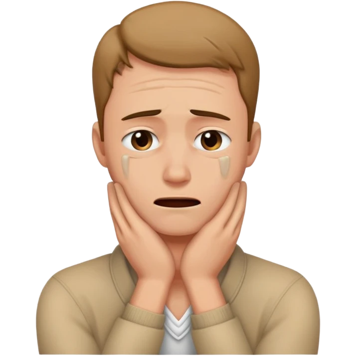 person crying with hands around his neck emoji