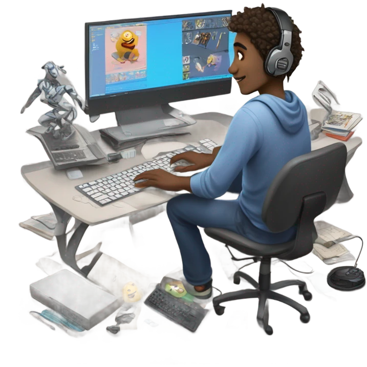 content generation - someone desgning gaming emoji