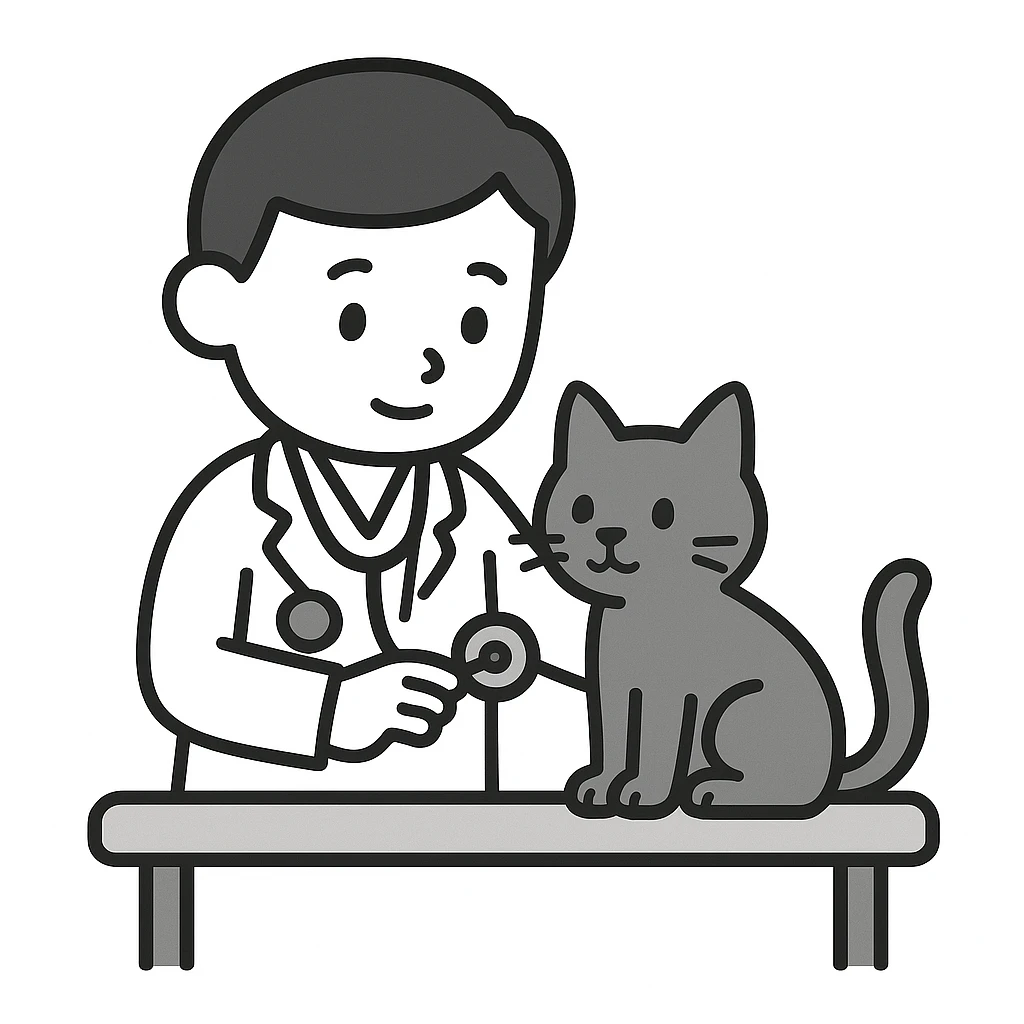 veterinarian examining a cat emoji
