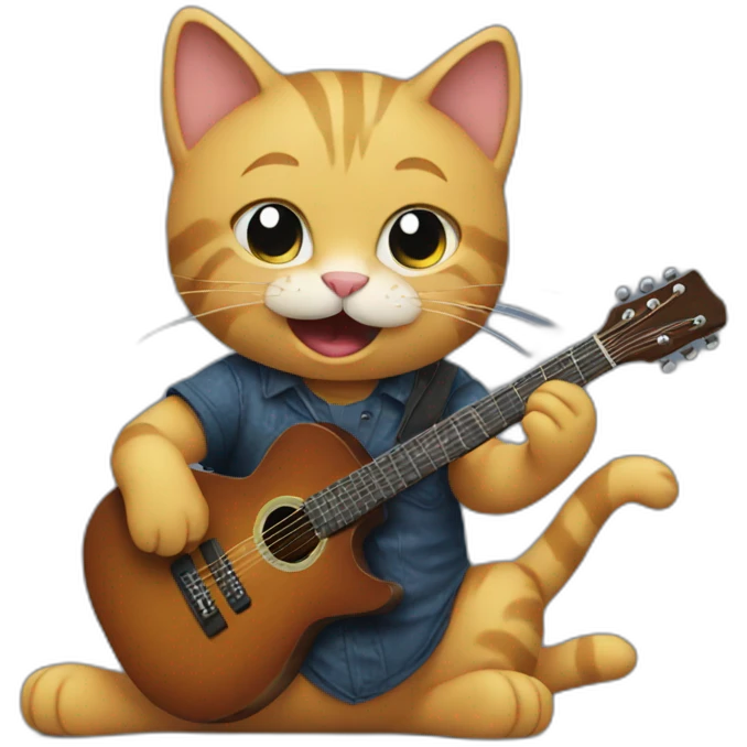 CAT playing the guitar emoji