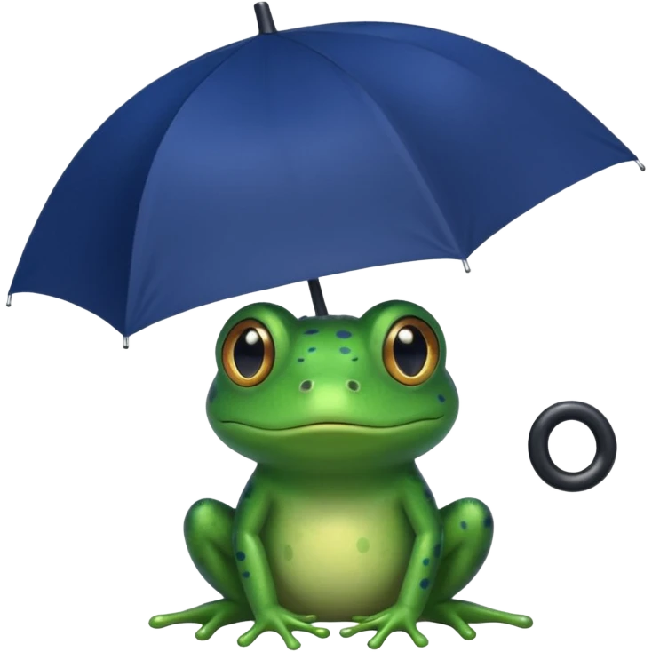 Frog hold dark blue umbrella emoji