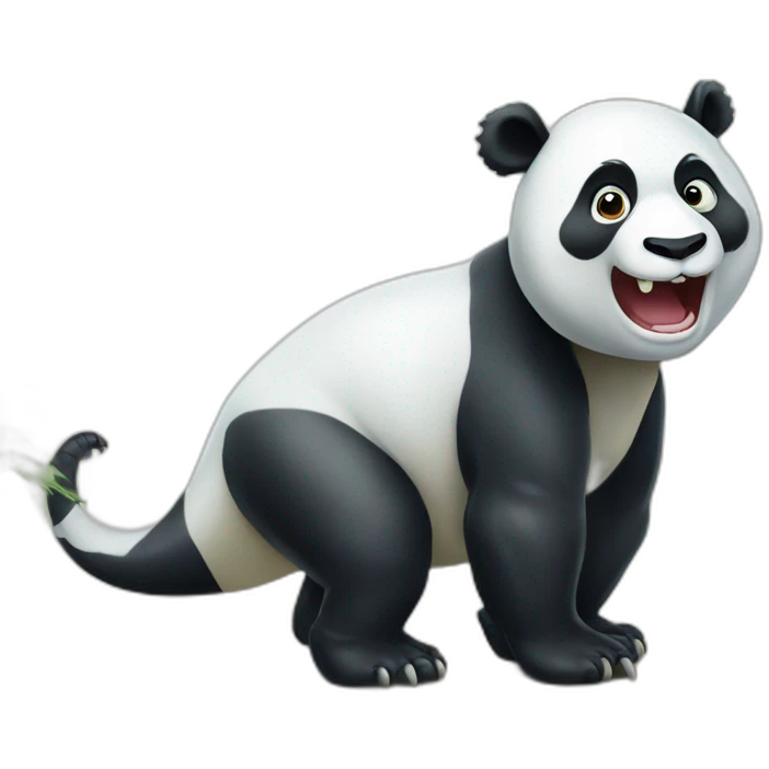 Panda sur un dinosaure emoji