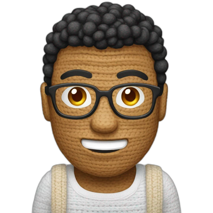 Manos tejiendo crochet emoji