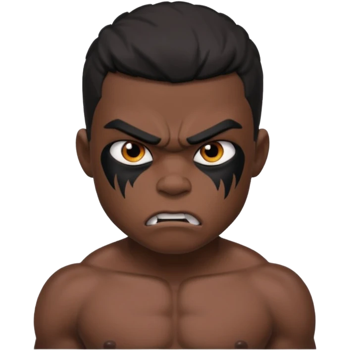 boy black naked muscular and angry emoji