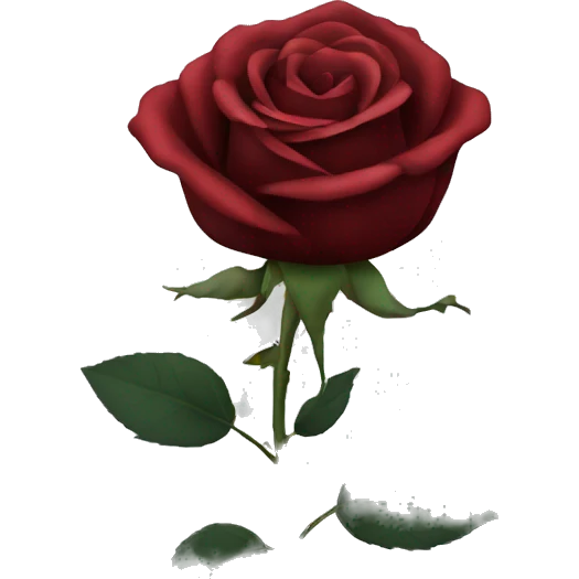 Dark red rose with black stem emoji