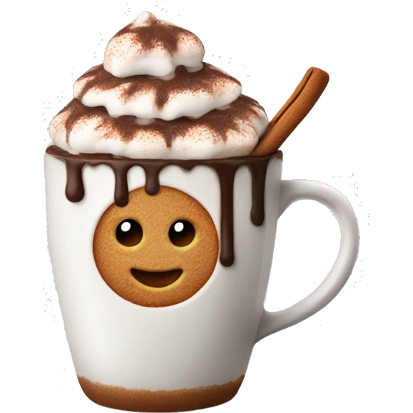 Hot chocolate in a gingerbread cup  emoji
