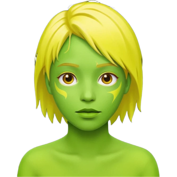 Neon green ,yellowHaired People  emoji