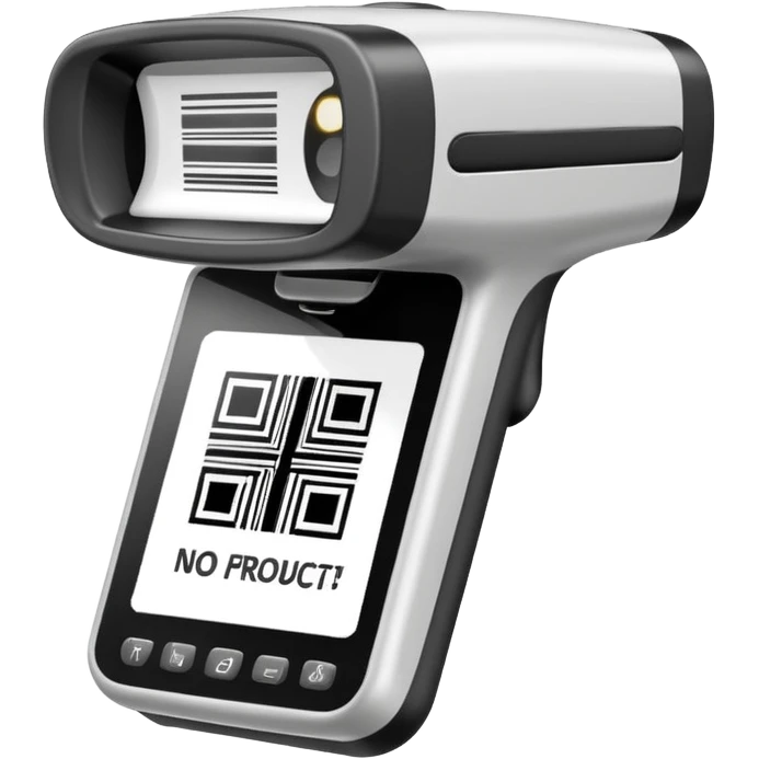 emoji of Barcode Scanner with ‘No Product Found’ Screen emoji