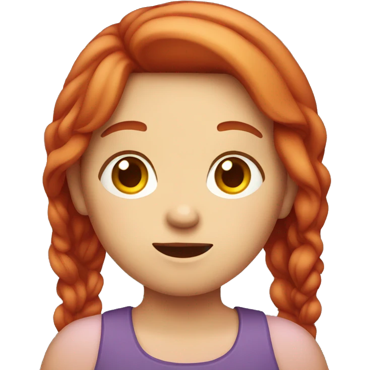 generic confused girl apple emoji with red hair emoji