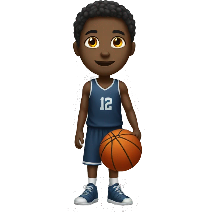 a black boy playing basketball emoji