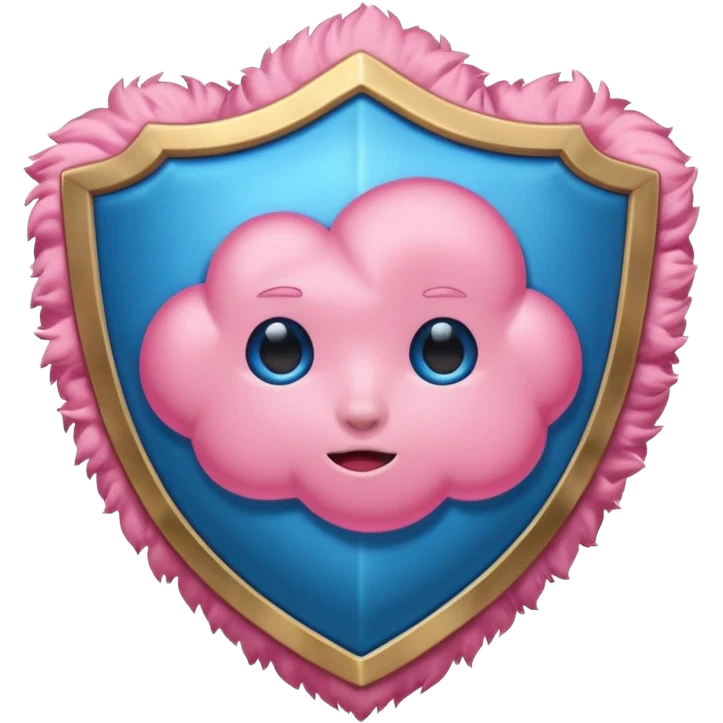nube de estrés rosita y un escudo que representa el sistema inmune. emoji