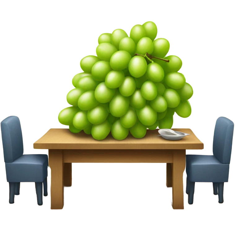 Eating grapes under table emoji