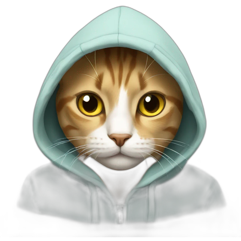 Cat wearing hoodie emoji
