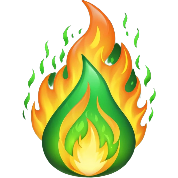 green fire emoji