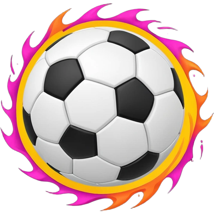A dynamic soccer ball in mid-air, vibrant colors, energetic, sporty emoji