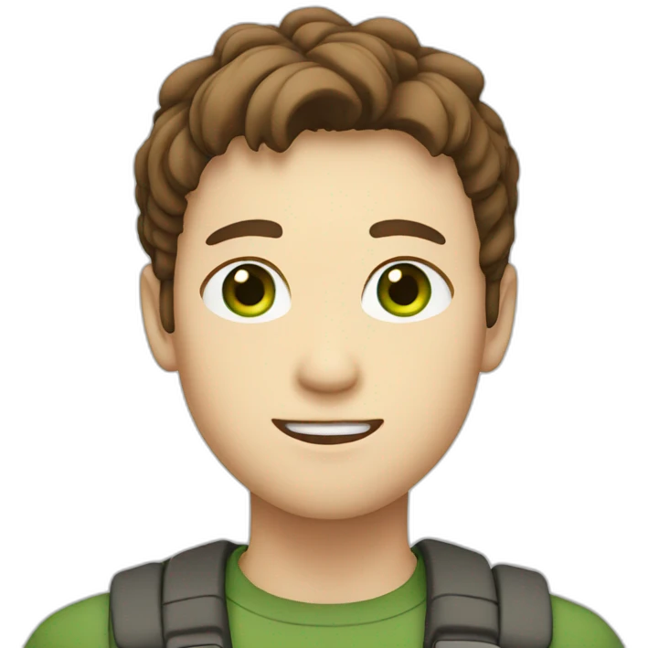 japanese guy with green eyes and brown hair emoji
