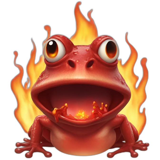 bloody frog spitting fire emoji