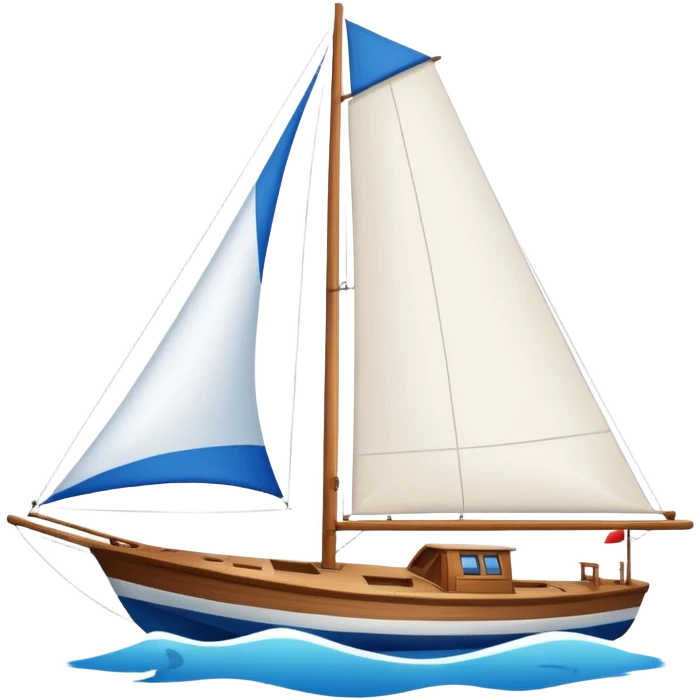 Sailboat – White sail on wooden hull emoji