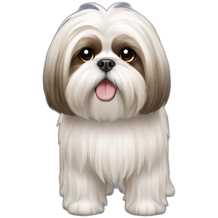 Dog Shih Tzu with long wool full-height  emoji