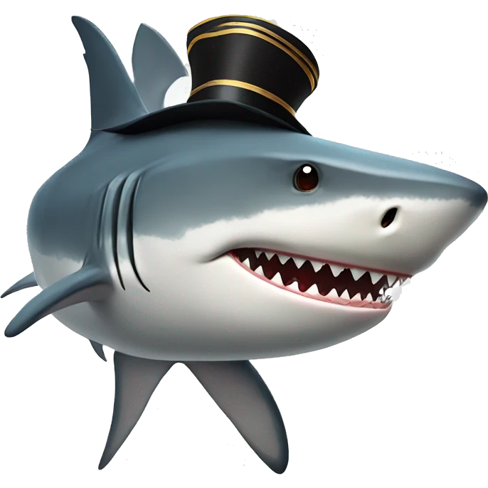 shark with tophat emoji