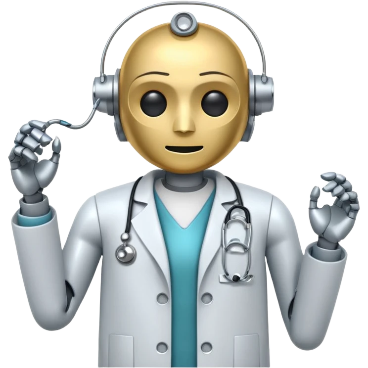 robot with a doctor's coat and a stethoscope emoji