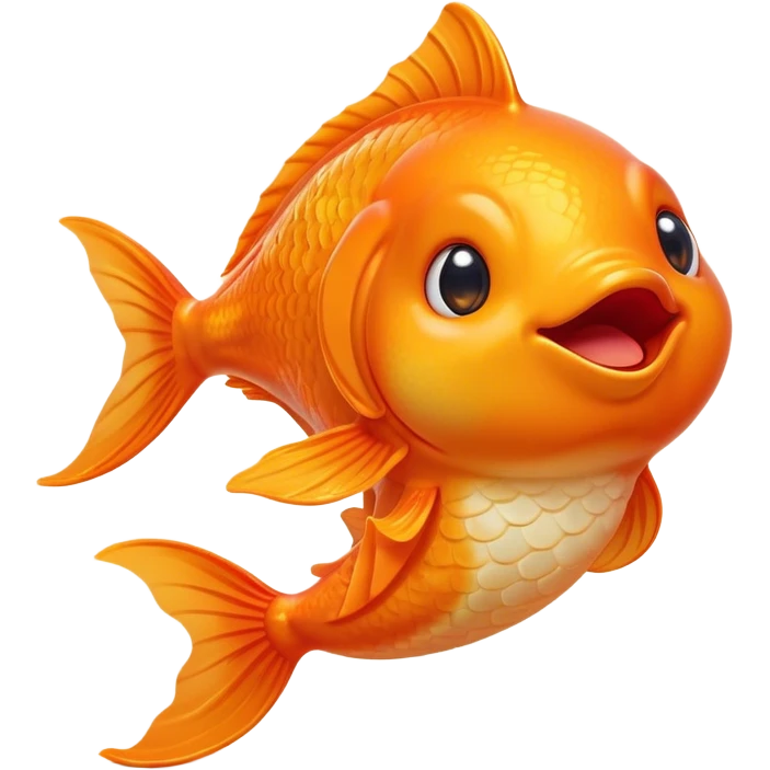 Cinematic Cute Yawning Orange Goldfish Portrait Emoji, Head tilted slightly with a dramatic, wide-open yawn, showcasing a smooth, vibrant orange body with flowing fins, eyes barely open in drowsy contentment, Simplified yet irresistibly adorable features, highly detailed, glowing with a soft, cozy glow, high shine, relaxed yet expressive, stylized with a touch of whimsy, bright and endearing, soft glowing outline, capturing the essence of a sleepy yet affectionate goldfish, so drowsy it feels like it could float out of the screen and curl up for a nap! emoji