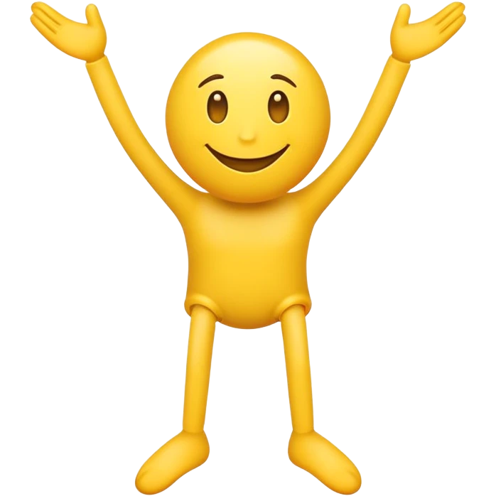 A yellow emoji with legs but no body shrugging emoji