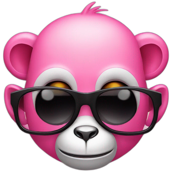 pink monkey with black sun glasses emoji