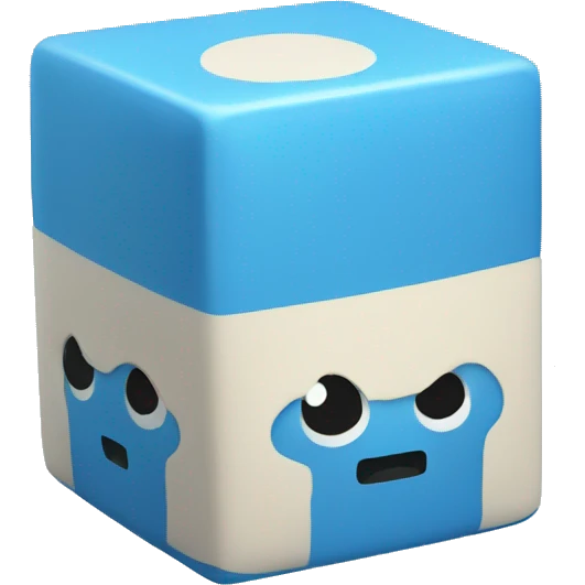A cute blue cube emoji
