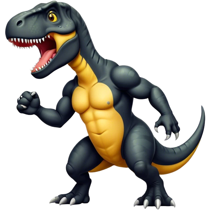 black trex flexing emoji